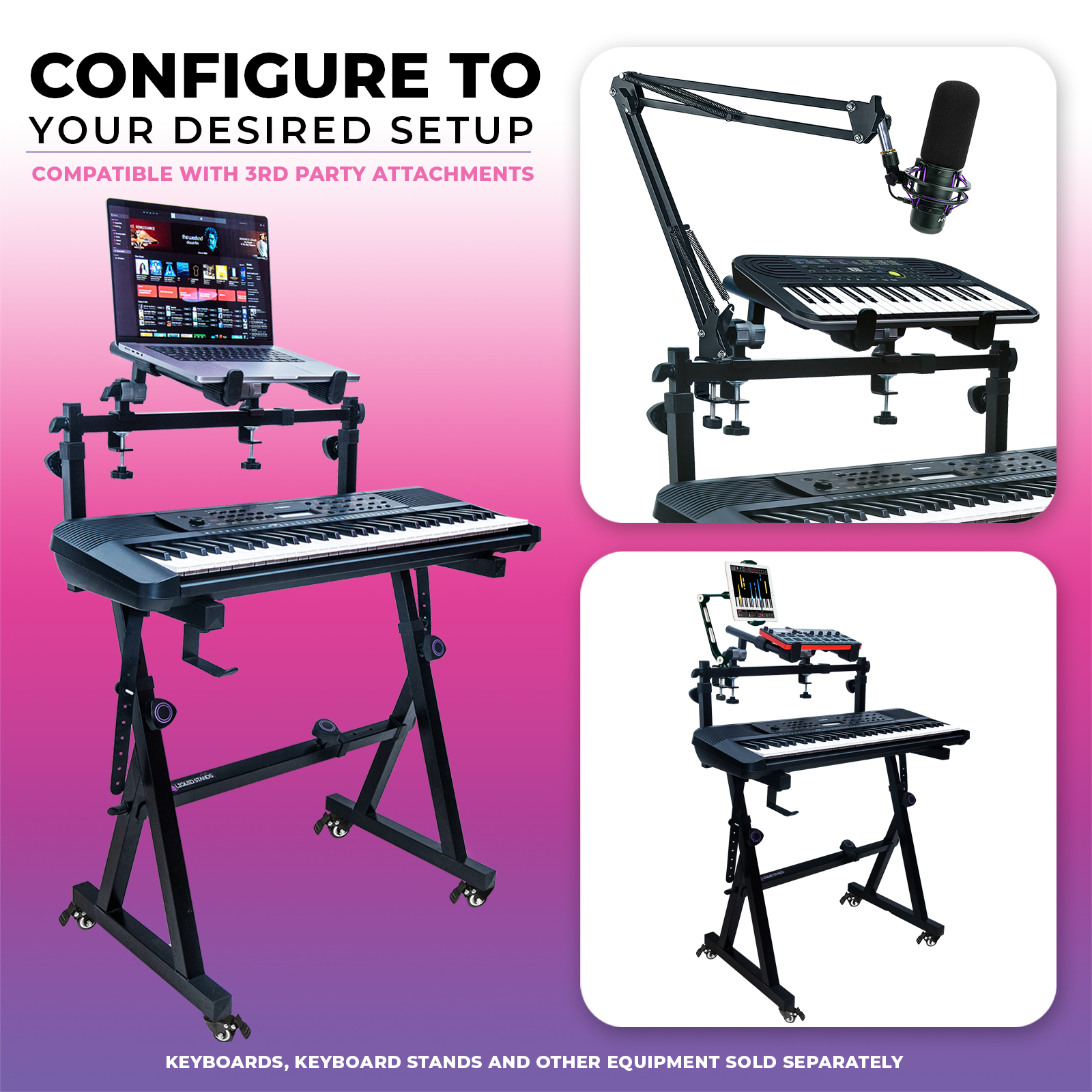 Z-Style Keyboard Stand with 2nd Tier Attachment