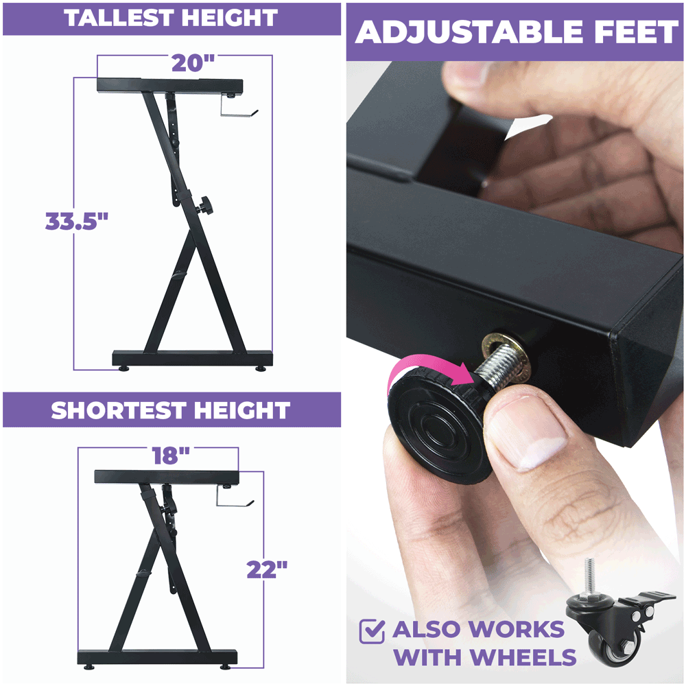 Adjustable Z Shape Black Keyboard Stand