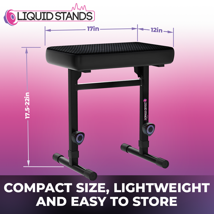Adjustable Keyboard Bench Seat with Mesh Cushion