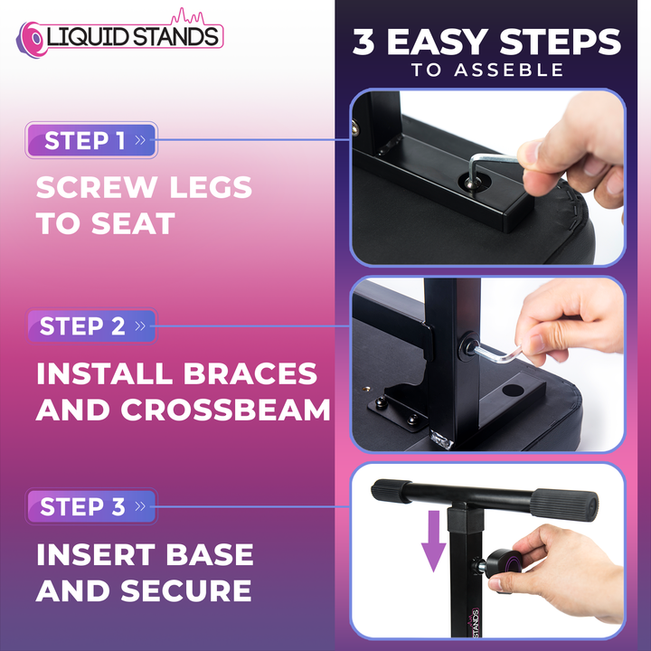 Adjustable Keyboard Bench Seat with Mesh Cushion