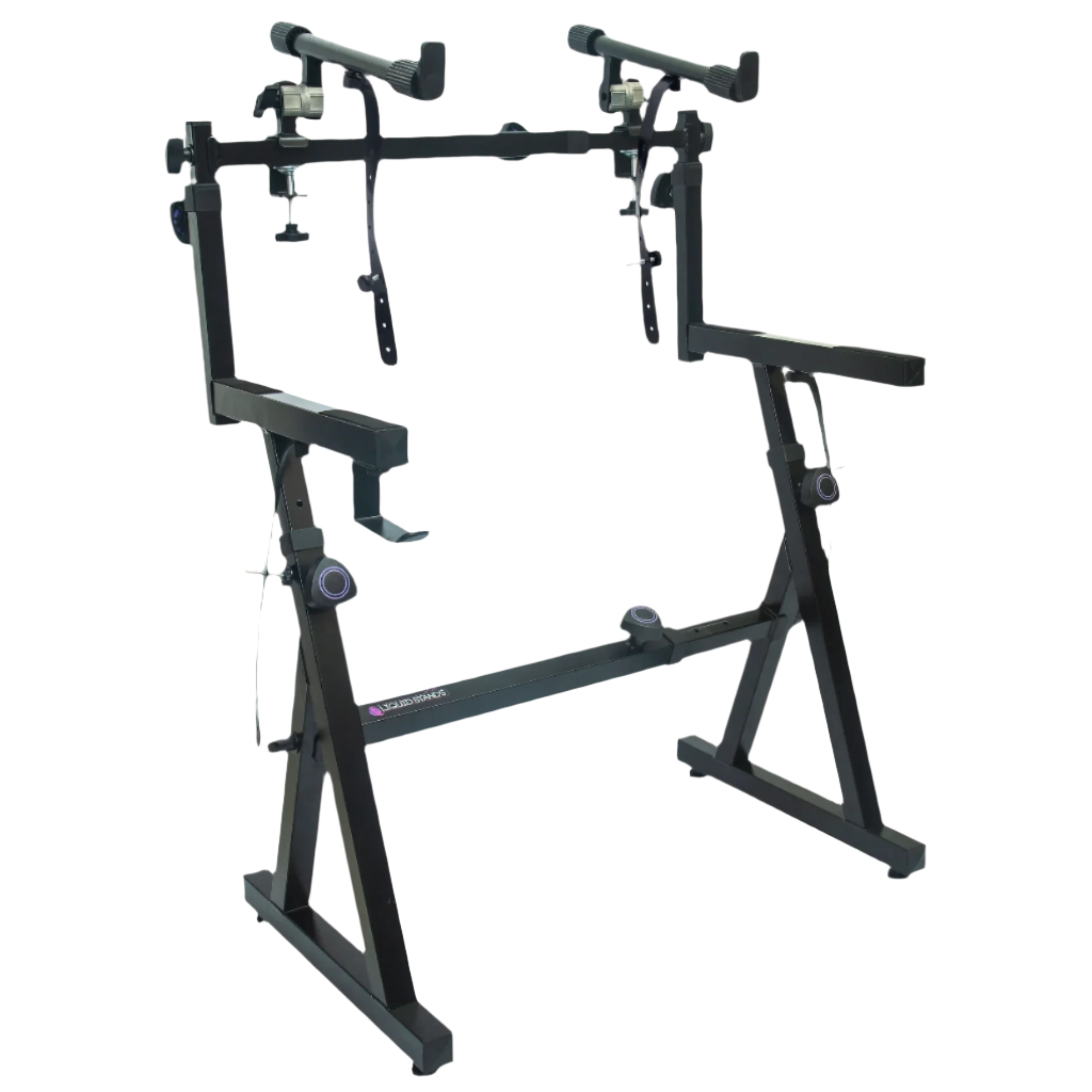 Adjustable Z Shape Black Keyboard Stand w/ 2nd Tier