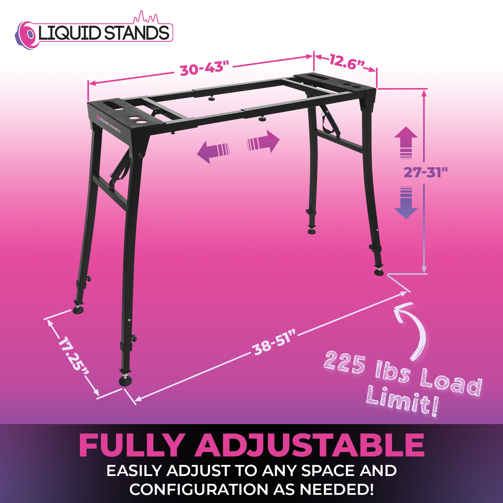 Collapsible Piano Keyboard Stand and Piano Bench Stool Liquid Stands