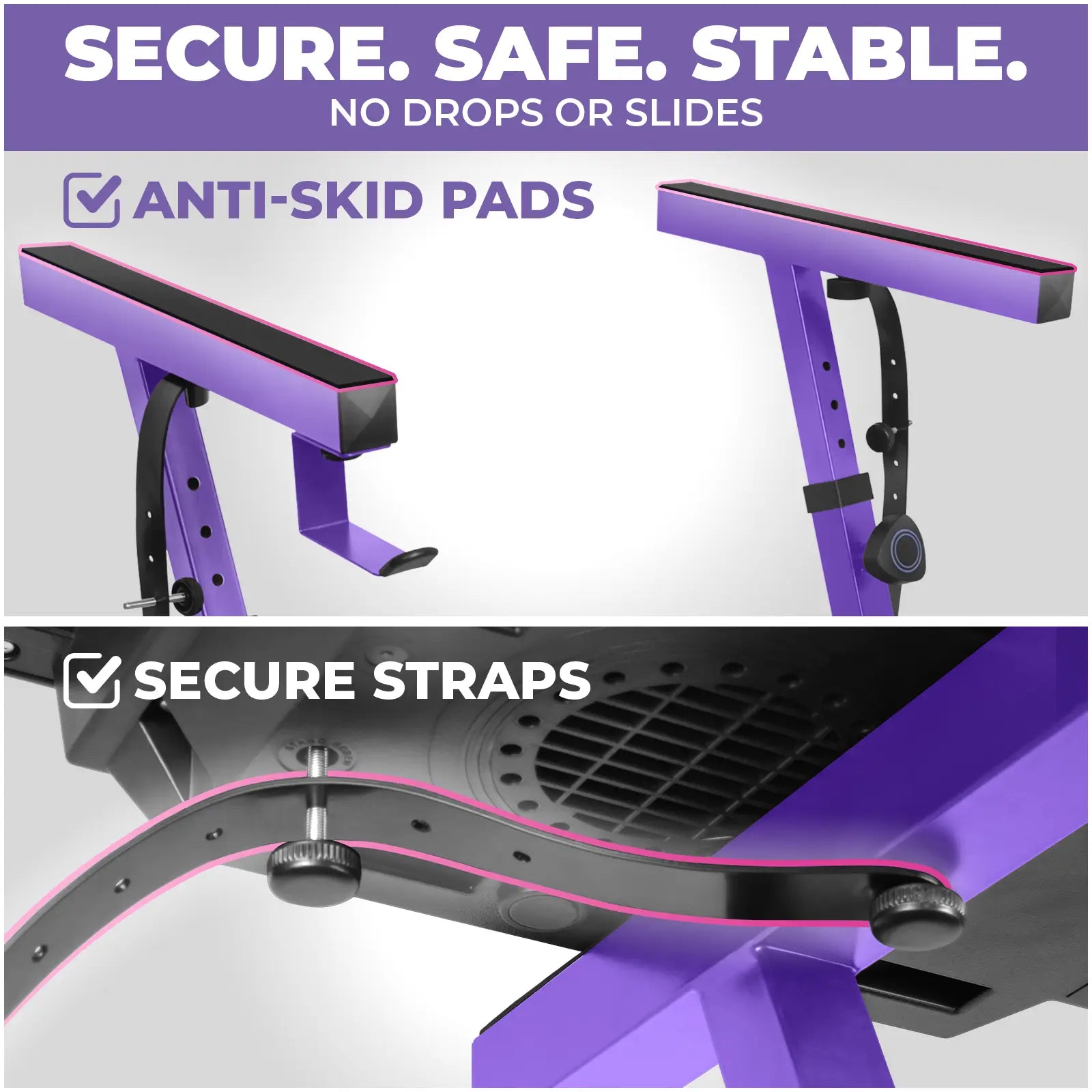 Adjustable Z Shape Purple Keyboard Stand with Wheels Liquid Stands