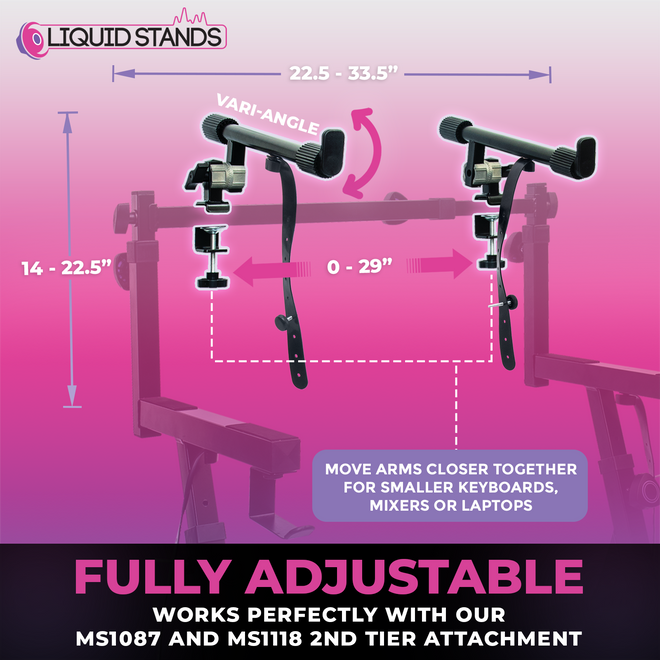 Adjustable 2-Tier Keyboard Stand Extender - Arms Only