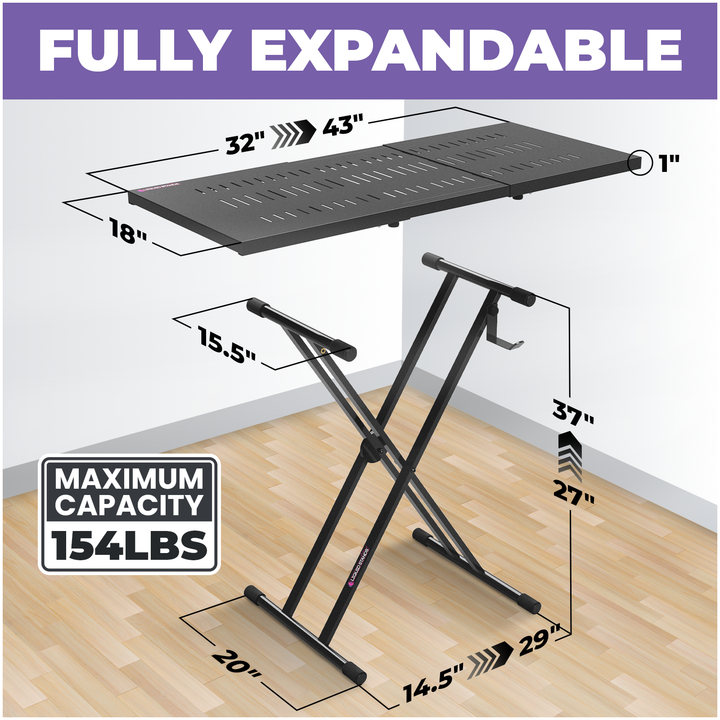 Expandable DJ Table Portable Audio Mixer Stand