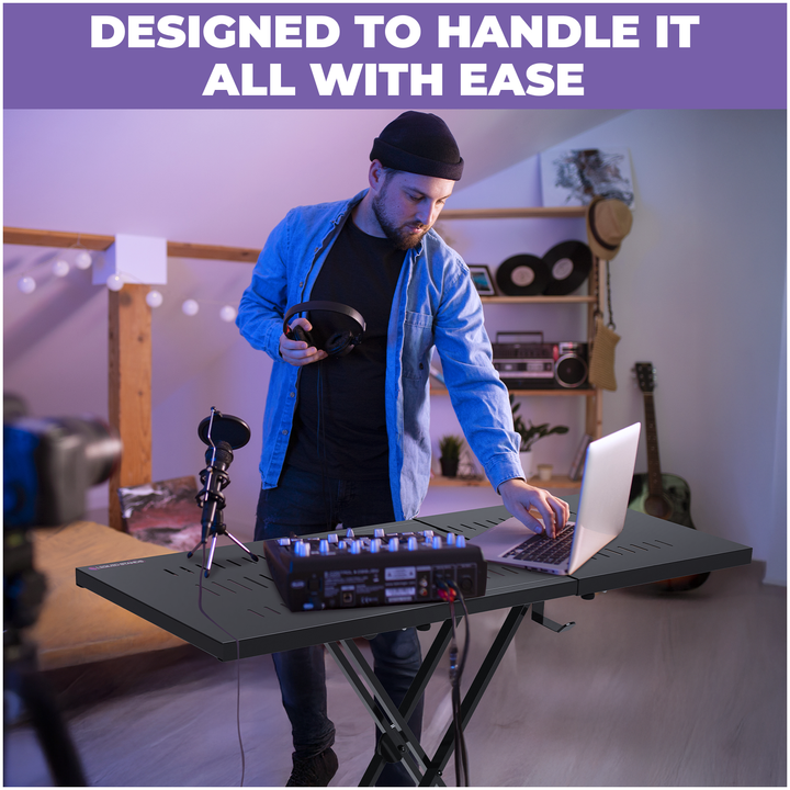 Expandable DJ Table Portable Audio Mixer Stand