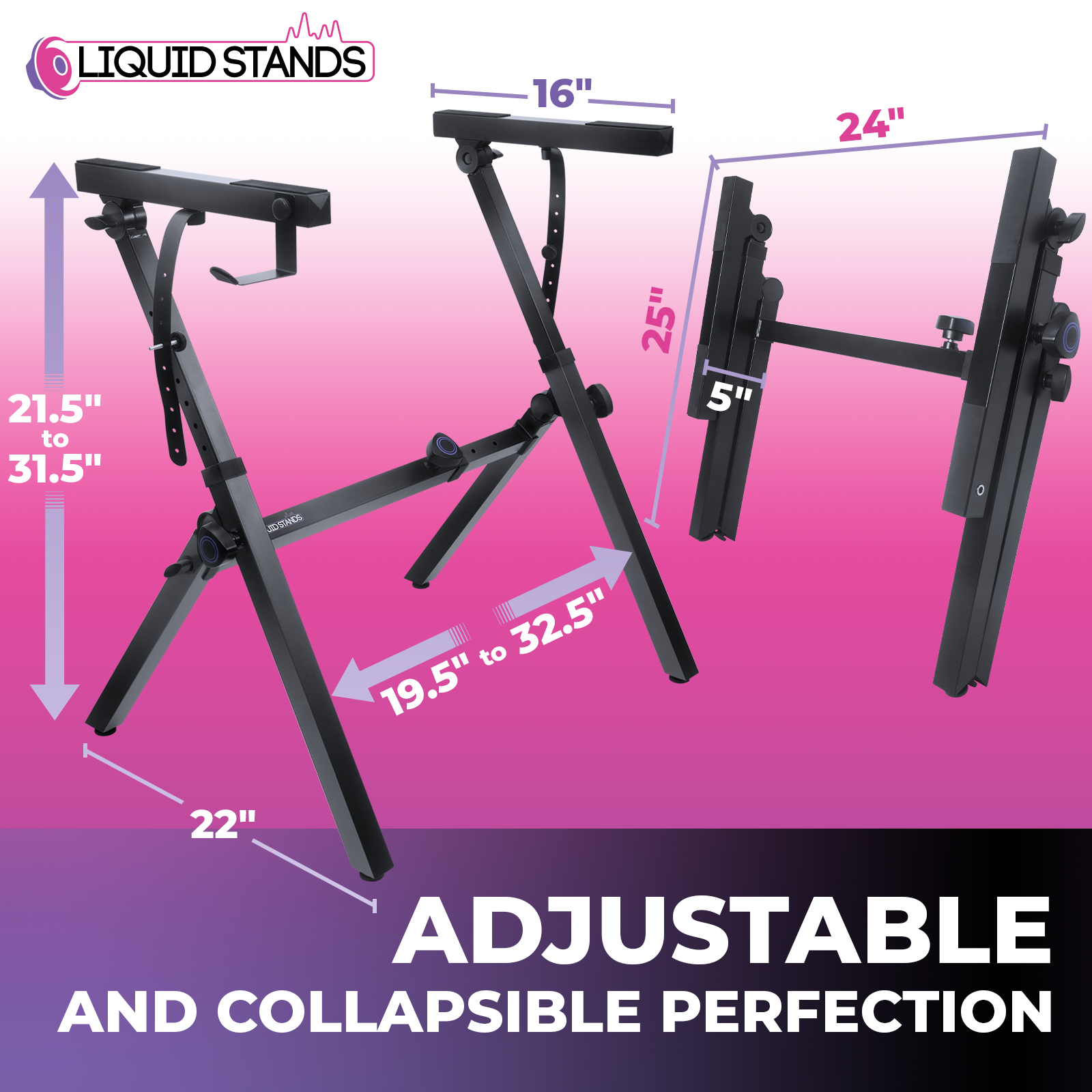 Foldable Z Shape Black Keyboard Stand