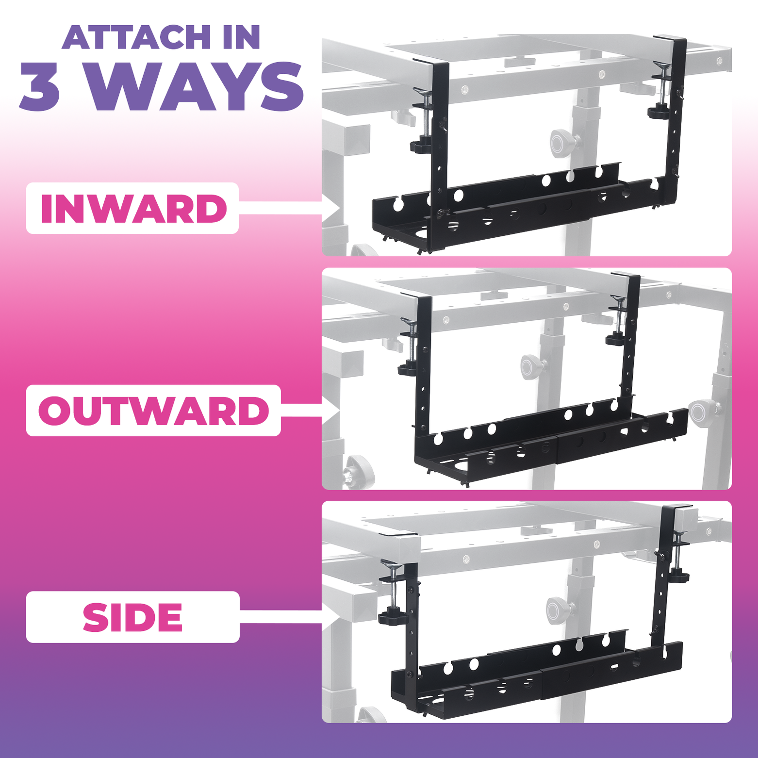 Extendable Under Desk Cable Management Tray