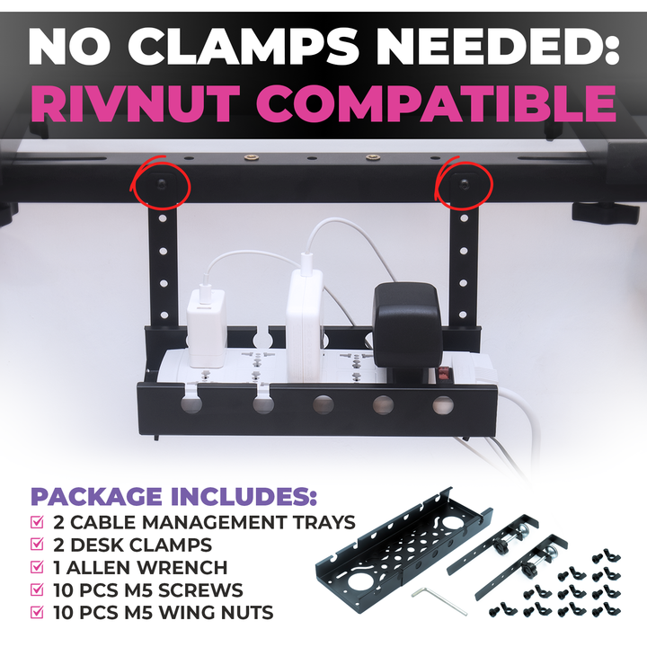 Extendable Under Desk Cable Management Tray