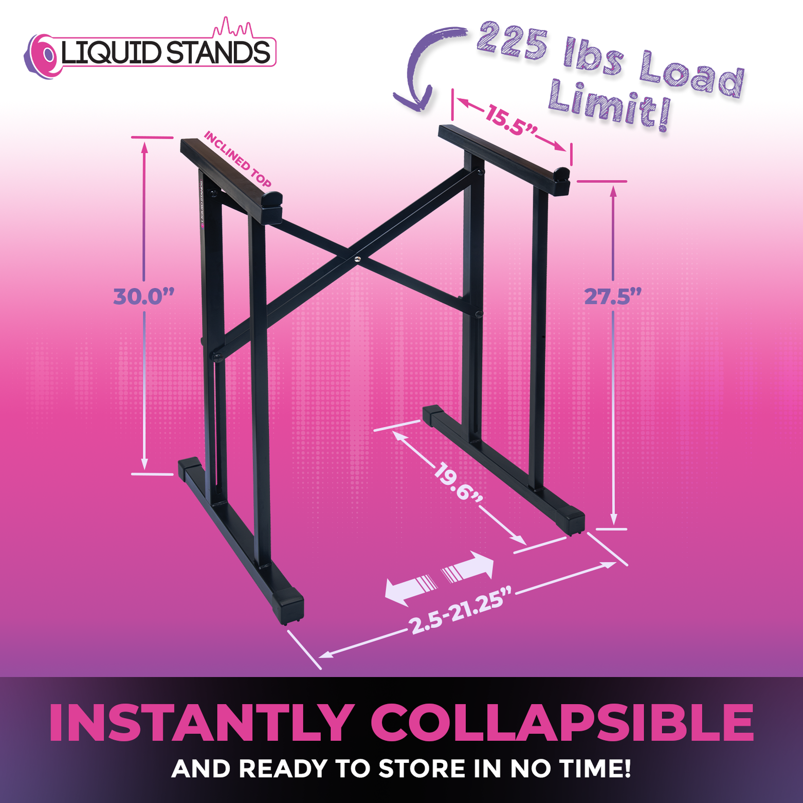  Liquid Stands Expandable DJ Table Stand Portable Audio